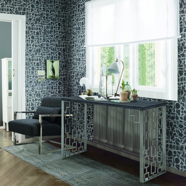 Armen Living Skyline Antique Gold Console Table-3