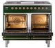 Ilve® Nostalgie II Noblesse 40'' Emerald Green Pro Style Dual Fuel Range with Brass Trim-2