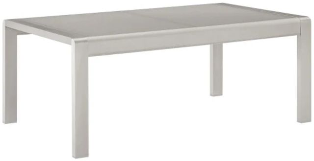 Linon Key Largo Gray Aluminum Glass Top Outdoor Coffee Table-0