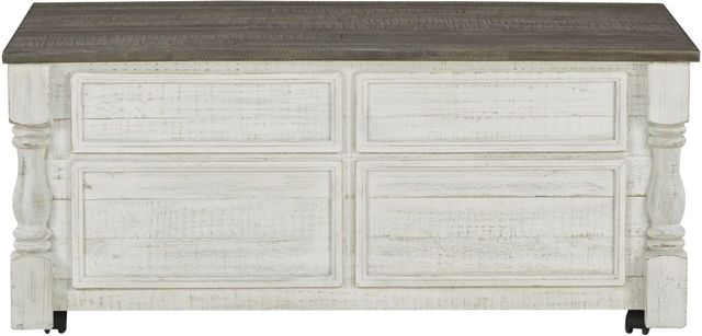Signature Design by Ashley® Havalance Gray Wood Lift-Top Cocktail Table with White Base-4