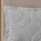 Olliix by Madison Park Arya Grey King/California King Embroidered Medallion Faux Fur Ultra Plush Comforter Mini Set-1