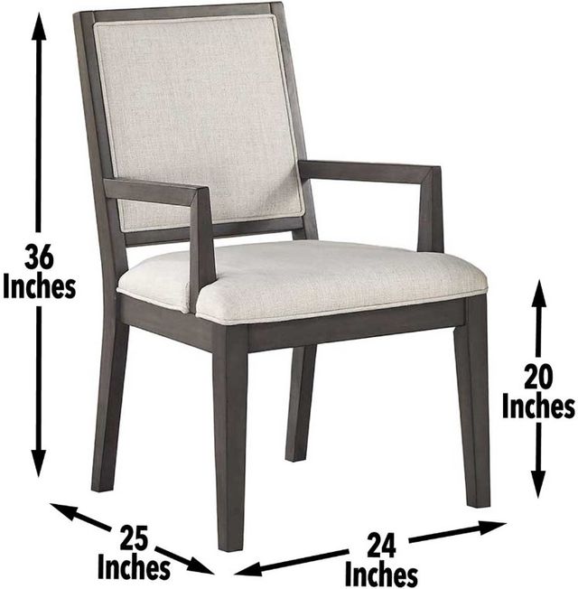 Steve Silver Co. Mila Bone/Washed Gray Upholstered Dining Arm Chair-1