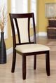 Furniture of America® Brent 2-Piece Dark Cherry/Ivory Dining Side Chair Set-1
