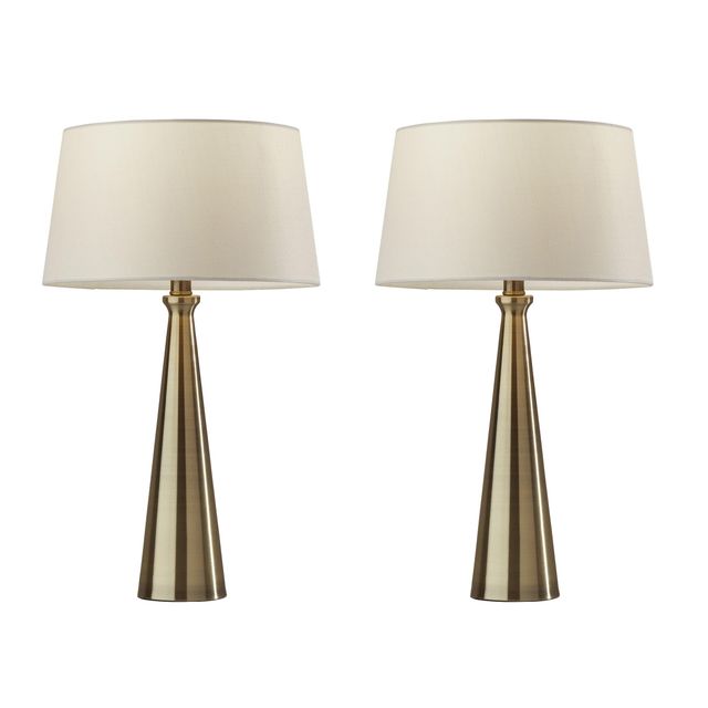Adesso® Lucy Antique Brass 2 Piece Table Lamp Bonus Pack-0
