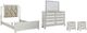 Signature Design by Ashley® Lindenfield 5-Piece Silver Queen Upholstered Panel Bed Set-0