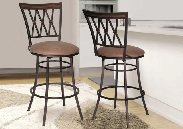 Steve Silver Co. Sedona Brown Cherry/Dark Camel Swivel Bar Stool-1