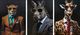 Classy Living 3-Piece Untamed Dapper Safari Gentlemen Wall Art Set-0