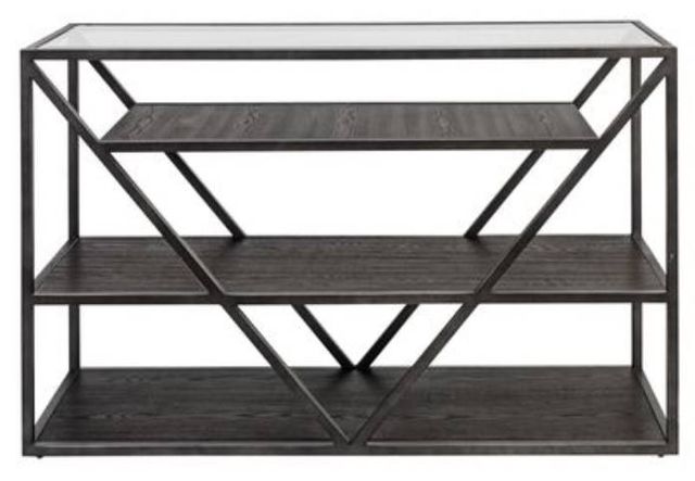 Liberty Furniture Arista Glass Top Sofa Table with Cobblestone Brown/Gray Base-2