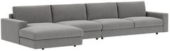EEQ3 Customizable Cello Plush 3-Piece Left-Arm Facing Sofa Sectional and Chaise with Straight Arm