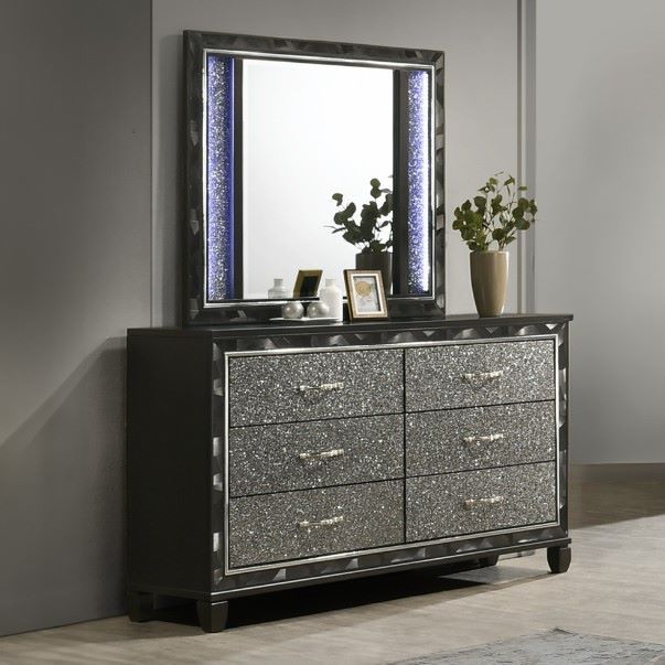 New Classic® Home Furnishings Radiance Black Pearl Dresser and Mirror-1