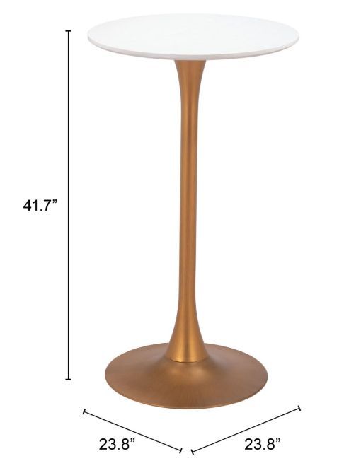 Zuo® Modern Auray White/Gold Bar Table-3