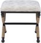 Linon Campaign Black/Cream Accent Stool-3