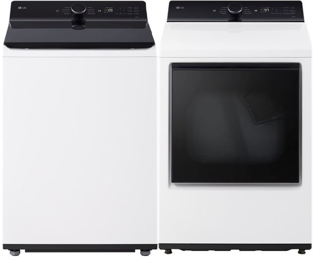 LG Essence White Top Load Washer & Electric Dryer Laundry Pair-0