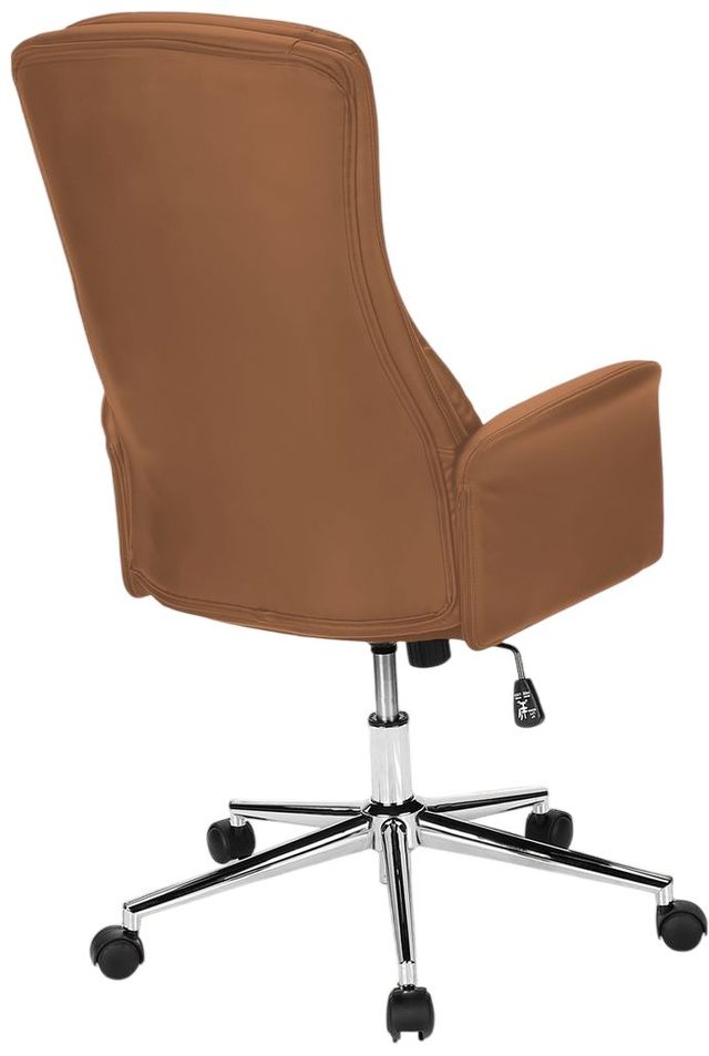Monarch Specialties Inc. Brown Leather-Look High Back Executive Office Chair with Tilt Function-3