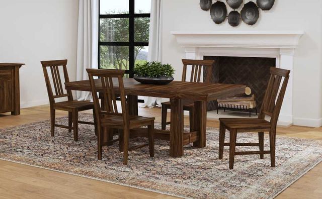 A-America® Cortez Saddle Brown Trestle Table-3