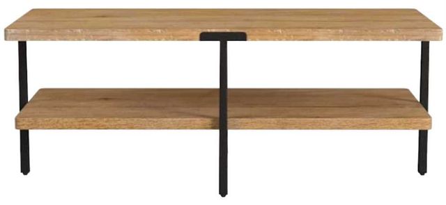 Flexsteel® Millwork Umber Rectangular Coffee Table with Black Legs-2