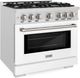 ZLINE Select 36" Satin Stainless Steel Pro Style Dual Fuel Range with White Matte Door-1
