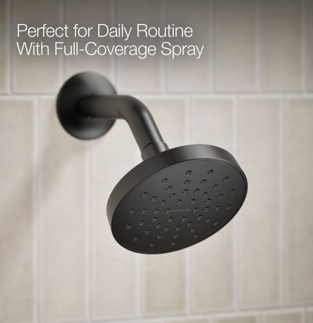 KOHLER® Elate® Rite-Temp® Matte Black 1.5 GPM Bath and Shower Trim Kit with Push-Button Diverter-3