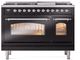 Ilve® Nostalgie II Series 48" Glossy Black Pro Style Dual Fuel Range-1