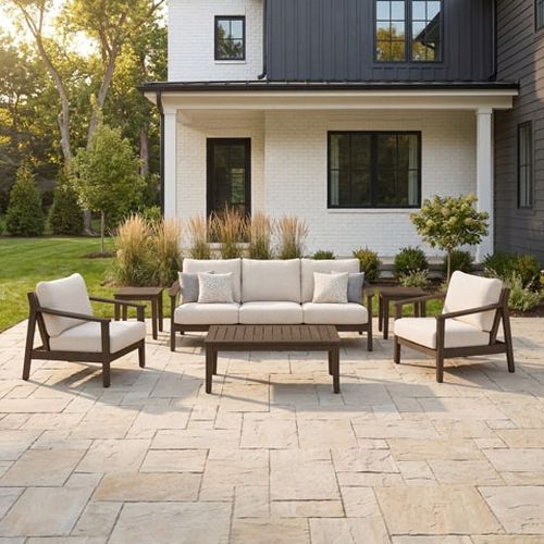 Signature Design by Ashley® Eden Reef Beige/Dark Brown Wood Outdoor Rectangular Cocktail Table-1