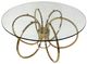 Harp & Finial® Joss Glass Top Coffee Table with Brass Base-0