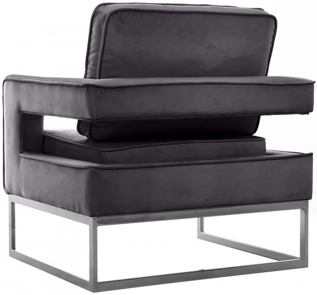 Meridian Furniture Noah Grey/Chrome Velvet Chair-1