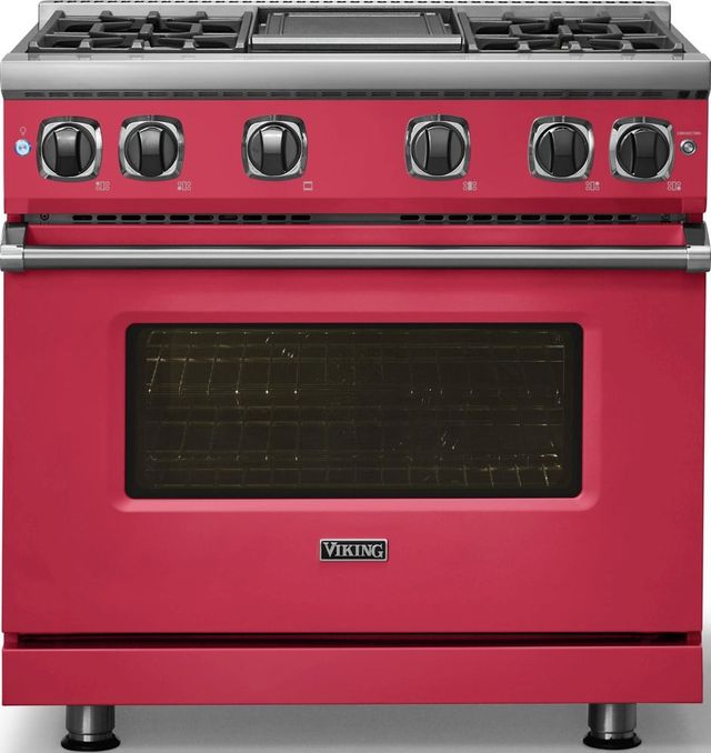 Viking® 7 Series 36" Valentine Pro Style Natural Gas Range with Griddle-2