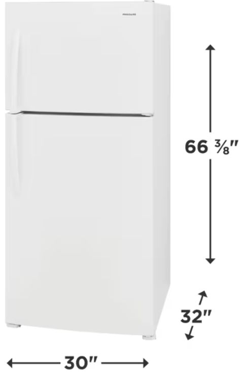 Frigidaire® 30" 20.0 Cu. Ft. White Top Freezer Refrigerator-2