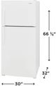 Frigidaire® 30" 20.0 Cu. Ft. White Top Freezer Refrigerator-2
