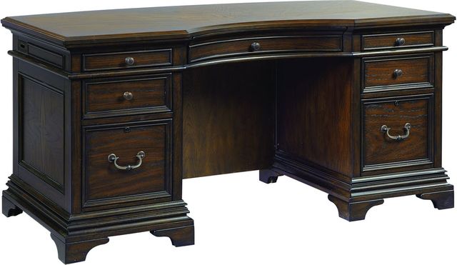 Aspenhome® Essex Molasses Brown 66" Curved Executive Desk-0