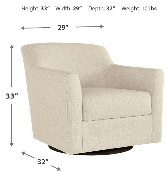 Signature Design by Ashley® Bradney Linen Swivel Accent Chair-4