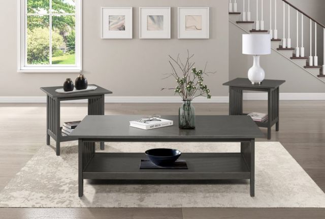 Mazin Furniture Lewiston 3-Piece Antique Gray Occasional Table Set-3