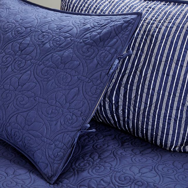 Olliix by Madison Park 6 Piece Navy Quebec Reversible Daybed Cover Set-4