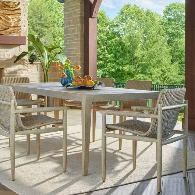 Uttermost® Sumba Oatmeal Wicker/Wooden Outdoor Dining Chair-1