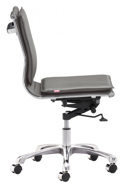 Zuo® Modern Lider Plus Gray Armless Office Chair-1