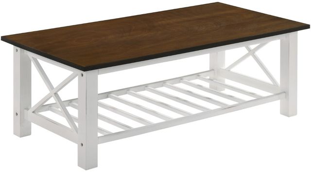 New Classic® Home Furnishings Vesta 3-Piece Brown/Cream Living Room Table Set-1