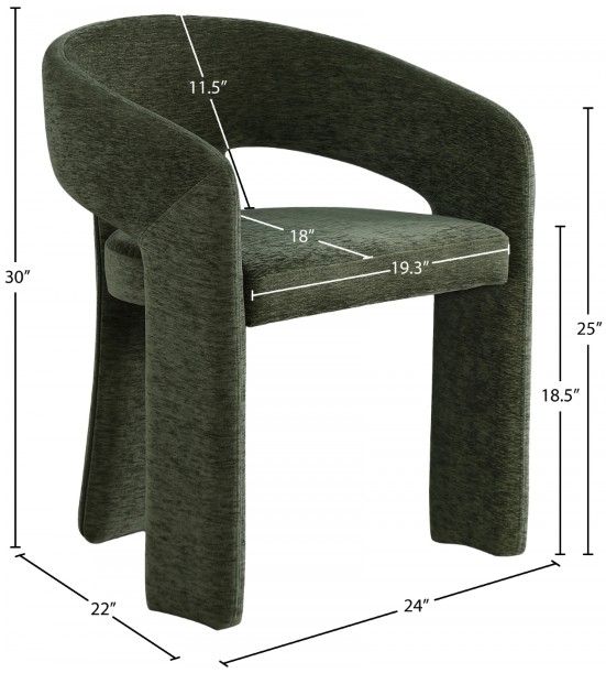 Meridian Furniture Rendition Green Upholstered Dining Chair-2