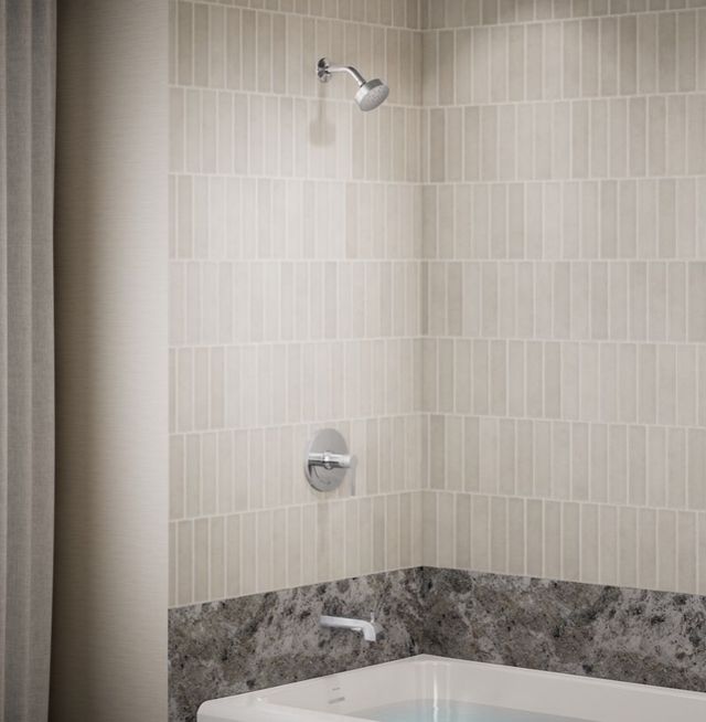 KOHLER® Pitch® Rite-Temp® Polished Chrome 1.75 GPM Bath and Shower Trim Kit-1