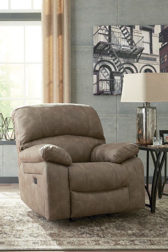 Signature Design by Ashley® Dunwell Driftwood Power Recliner with Adjustable Headrest-2