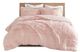 Olliix by Intelligent Design Malea Blush Twin/Twin XL Shaggy Faux Fur Comforter Mini Set-0