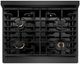 ZLINE Paramount 30" 4.2 cu. ft. Black Satin Stainless Steel with White Matte Door Paramount Dual Fuel Range with 4 Burner DuoPro™ Cooktop and Electric Convection Oven with Champagne Bronze Accents-3