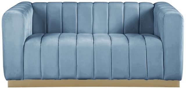 Meridian Furniture Marlon Sky Blue Velvet Loveseat-2