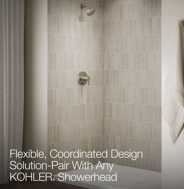 KOHLER® Pitch® Rite-Temp® Vibrant Brushed Nickel Shower Trim Kit with Push-Button Diverter, Less Showerhead-4