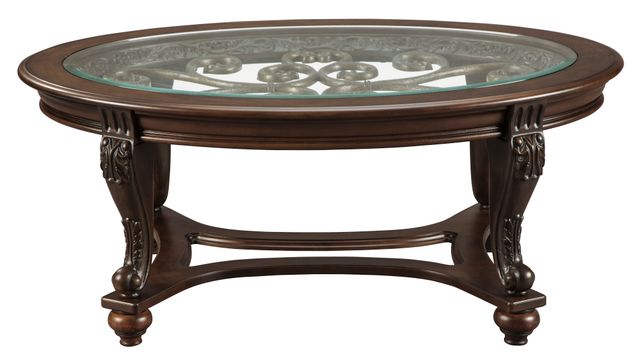 Signature Design by Ashley® Norcastle Dark Brown Oval Cocktail Table-2