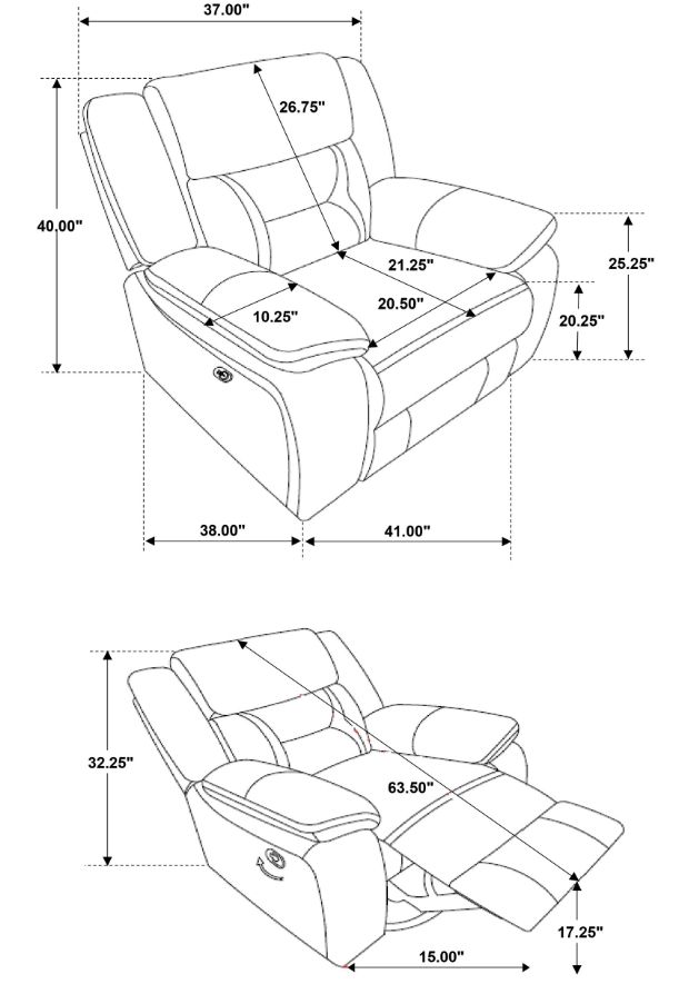 Coaster® Greer 3-Piece Dark Brown Manual Reclining Living Room Set-4