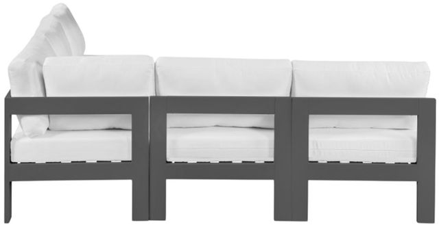 Meridian Furniture Nizuc 5-Piece Dark Gray/White Aluminum/Fabric Outdoor Patio Modular Sectional -3