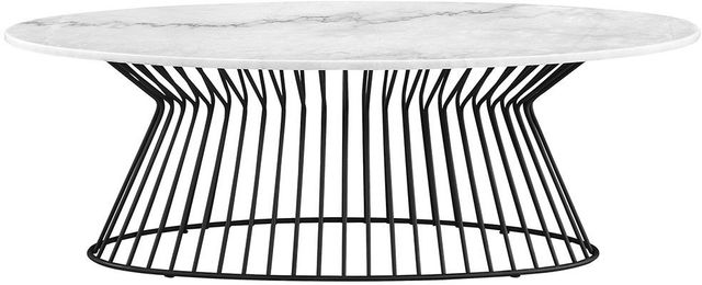 Olliix by Madison Park Black/White Marbury Coffee Table-0