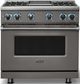 Viking® 7 Series 36" Damascus Gray Pro Style Natural Gas Range with 12" Reversible Griddle-3