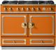 La Cornue CornuFé 110 43" Quintessential Orange Pro Style Dual Fuel Range with Brushed Brass Trim-0