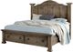 Vaughan-Bassett Rustic Hills Saddle Gray King Poster Storage Bed-0